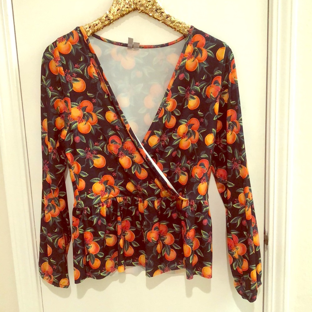 Orange Print Top by ASOS
